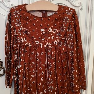 Zara Girl's Rust Paisley Dress